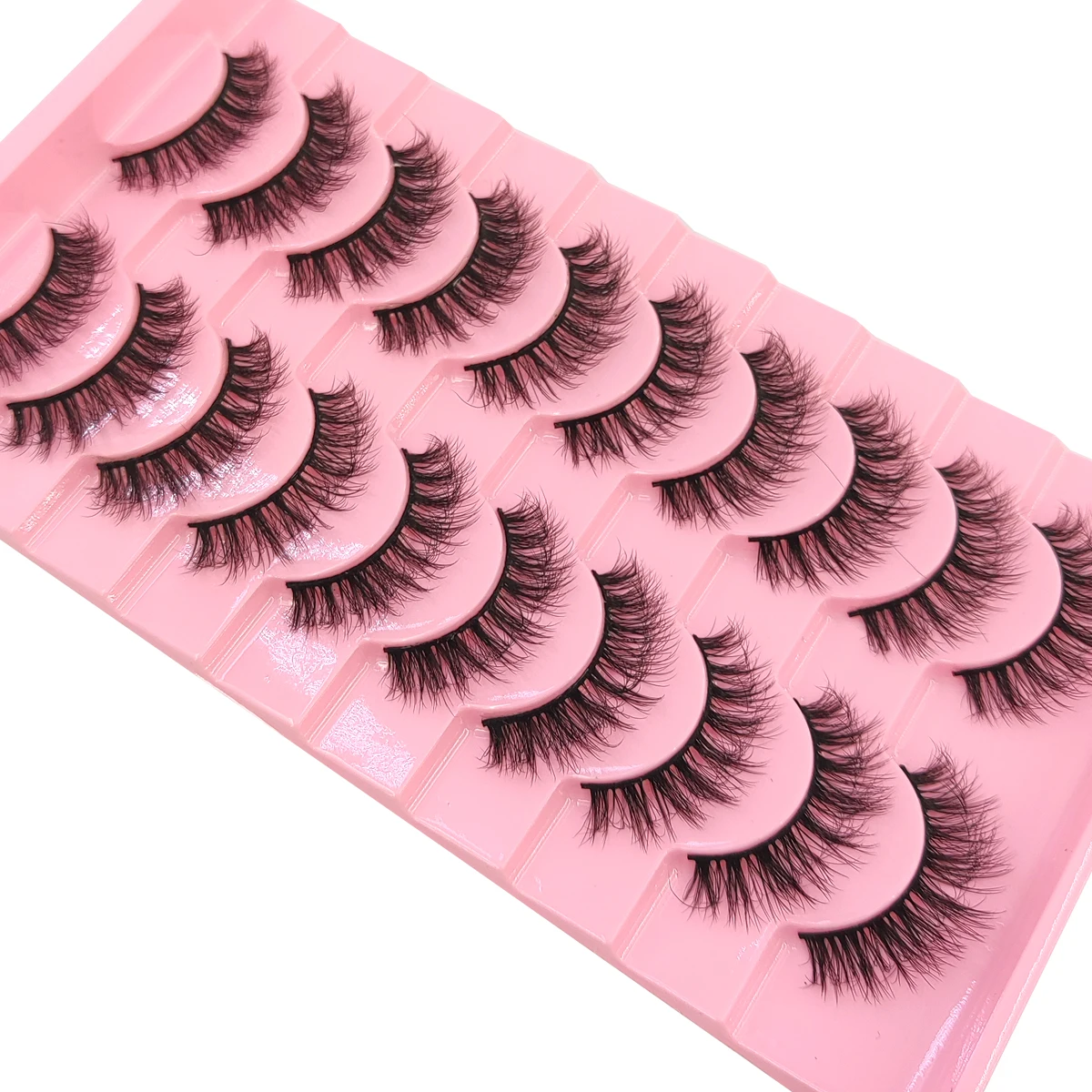 HBZGTLADNew 10 pairs fluffy faux mink eyelashes natural long false eyelash extension handmade volume 3d lashes makeup faux cils