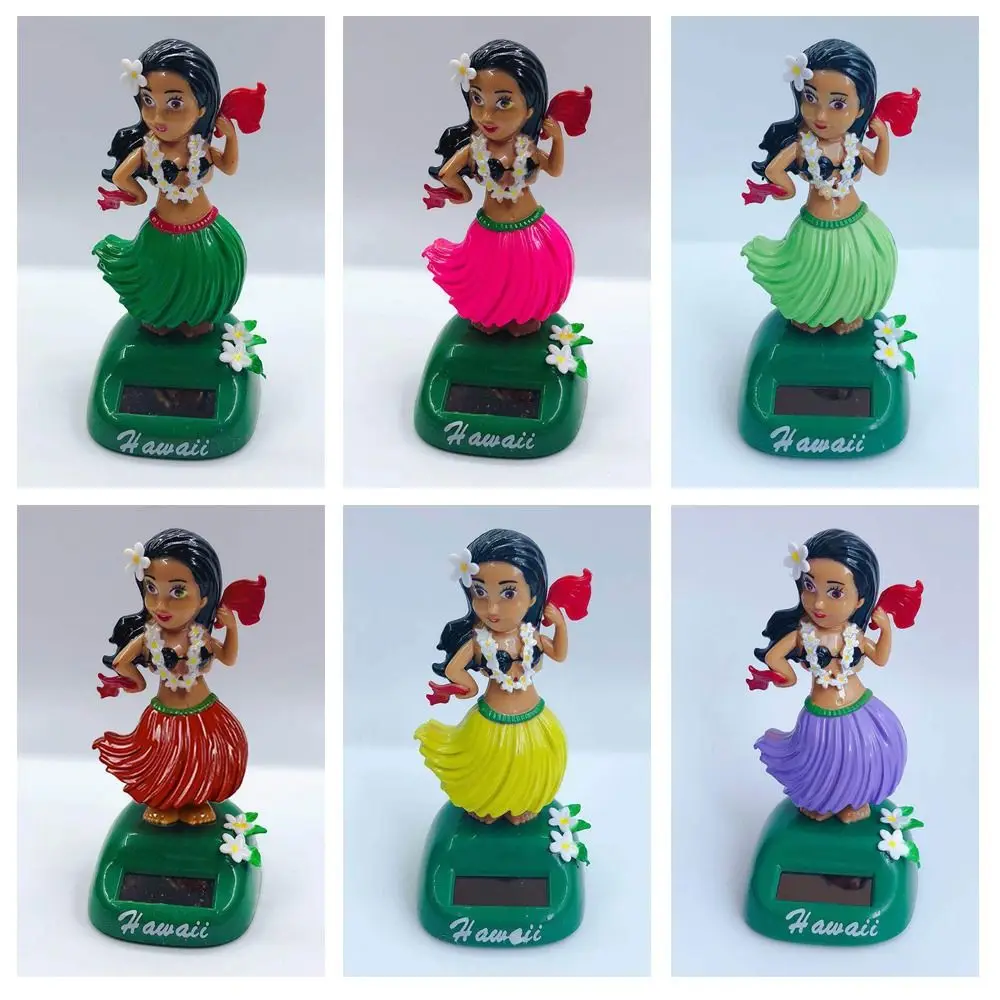 Cute Plastic Hawaiian Girl Toys Solar Model Swinging Dancing Doll Swinging Bobble Toy Hula Girl Swinging Home Ornaments