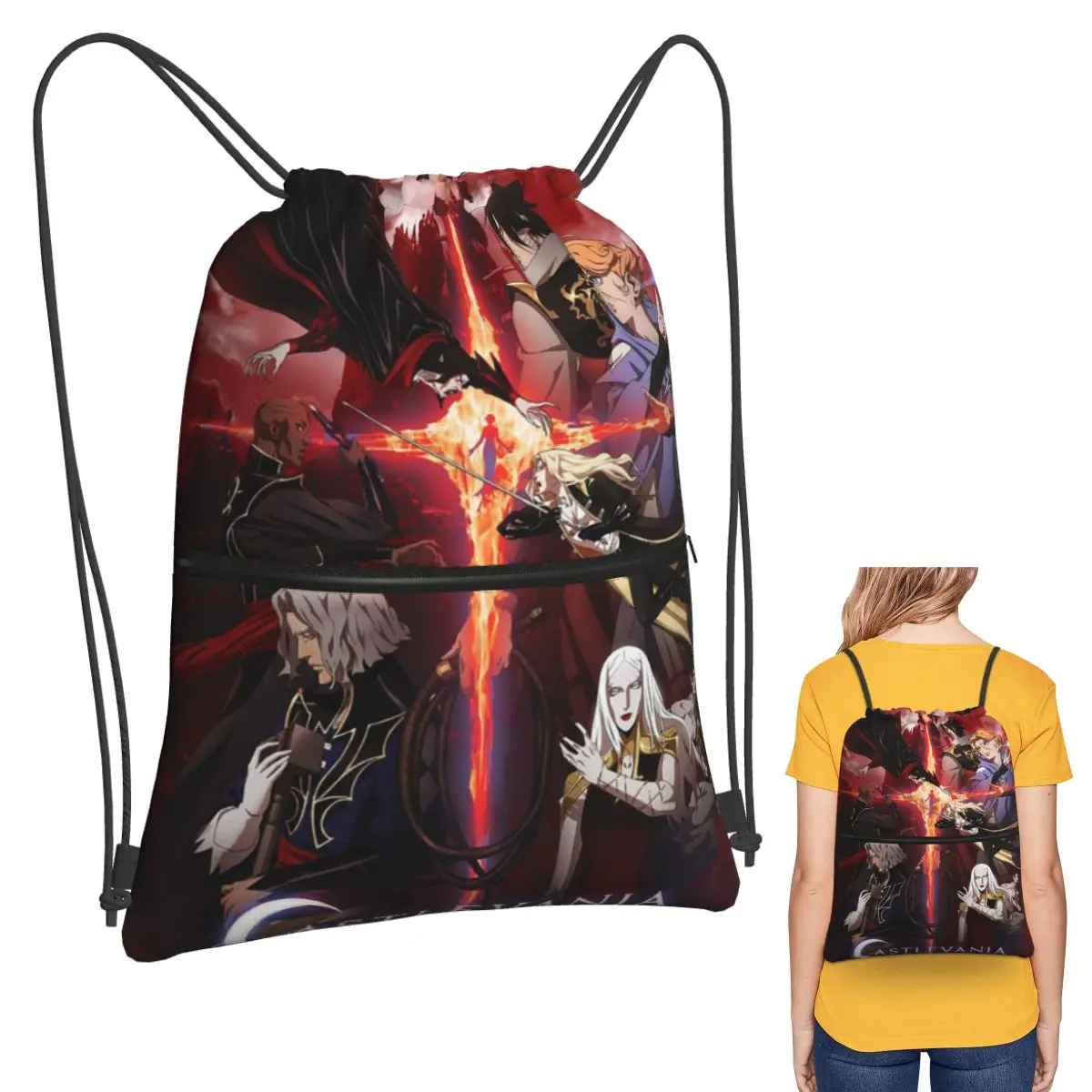 

Castlevania (Saison 2) - 2018 De Warren Ellis Backpacks Casual Drawstring Bags Sports Bag Book Bags for Travel School