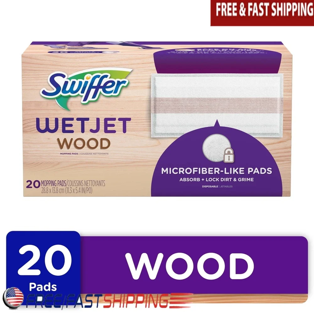 

Чистящие подушечки для влажной швабры, запасные подушечки для паркетных полов, 20-слойная микрофибра, мягкая текстура, впитывающая фиксирующая полоска, свежий аромат