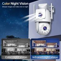 Lenovo caméra de sécurité extérieure 4K HD caméra IP avec double objectif PTZ couleur Vision nocturne CCTV Protection de Surveillance vidéo 2