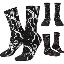 Cybernetic Flower Techwear Socks Vintage Stockings Winter Non Slip Couple Socks Quality Custom Running Socks