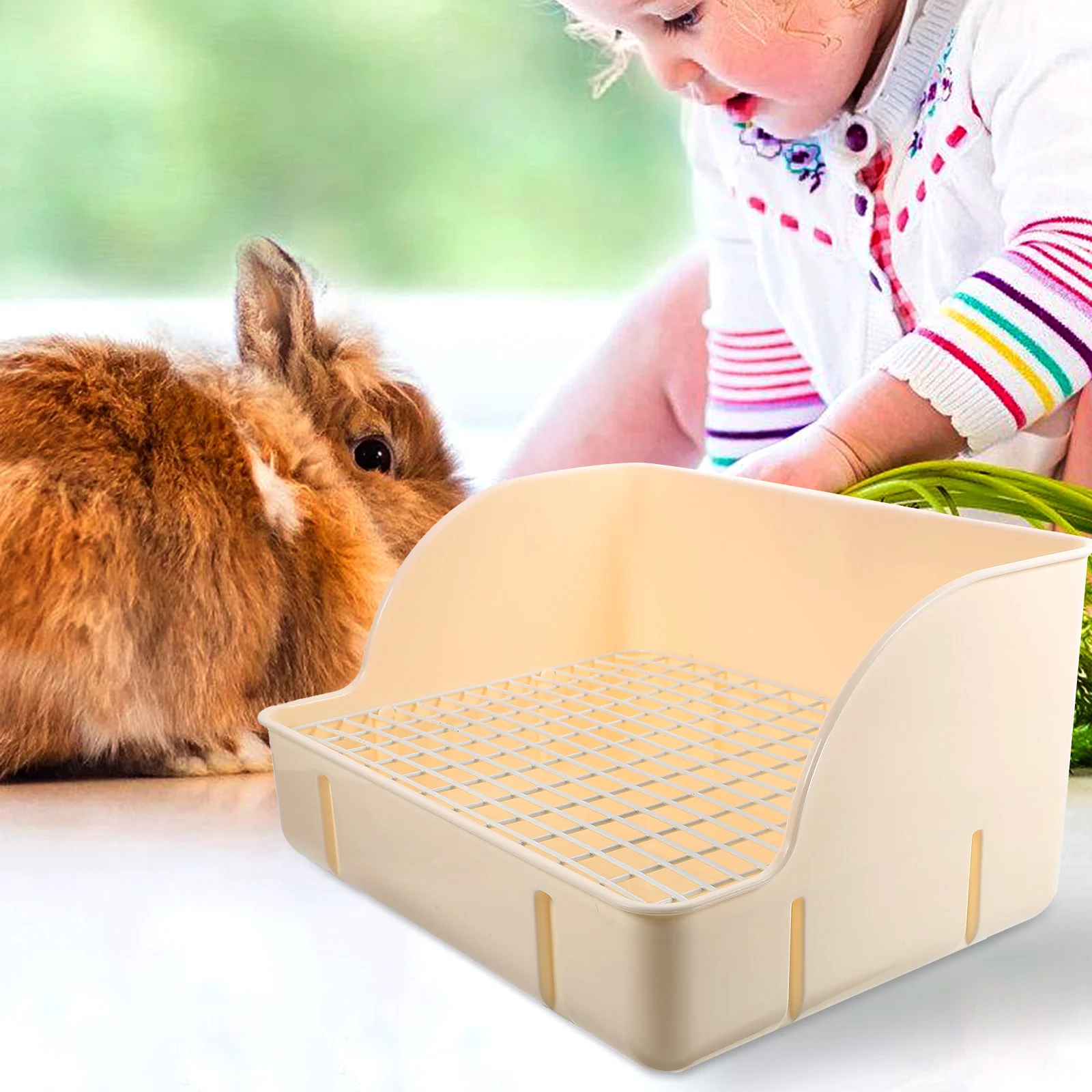 Konijn Potje Bunny Trainer Kooi voor Speelgoed Hamster Kattenbak Plastic Huisdier Toiletbak