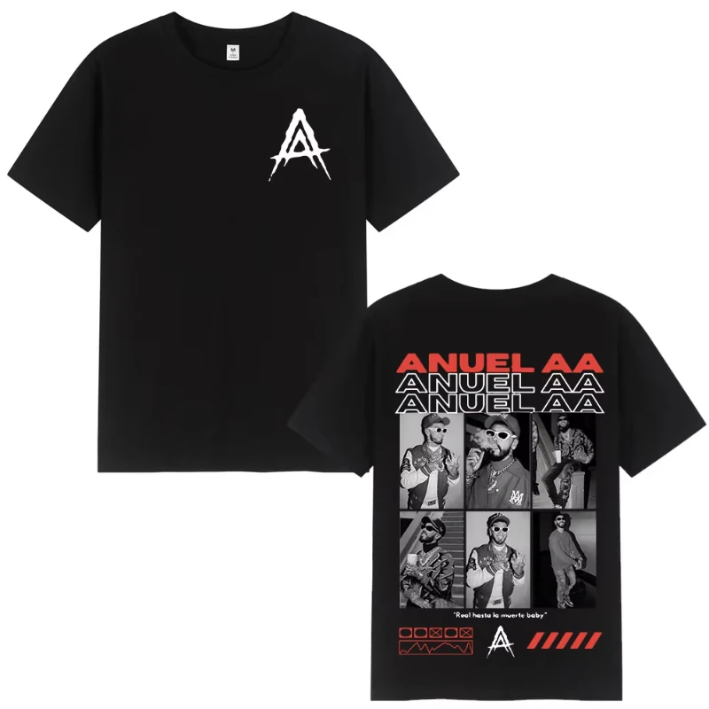 

Rapper Anuel AA Tour Graphic T Shirt Men Women Hip Hop Retro Short Sleeve T-Shirt Oversized T Shirts Tops Streetwear
