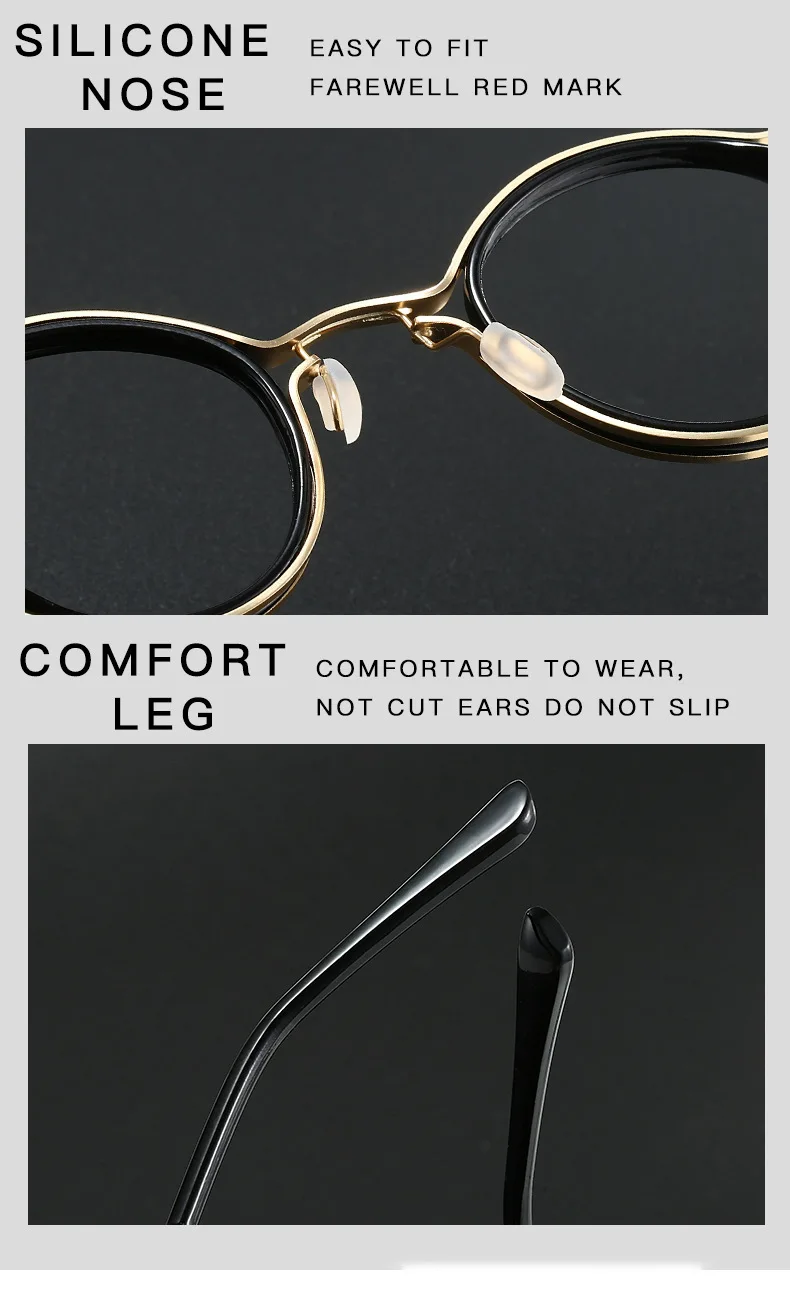 Vintage Lesebrille Anti Blaues Licht Gläser Männer Luxus Runde Rahmen Presbyopie Brille Klare Linse Männer Frauen Metall Gläser – Detail 7