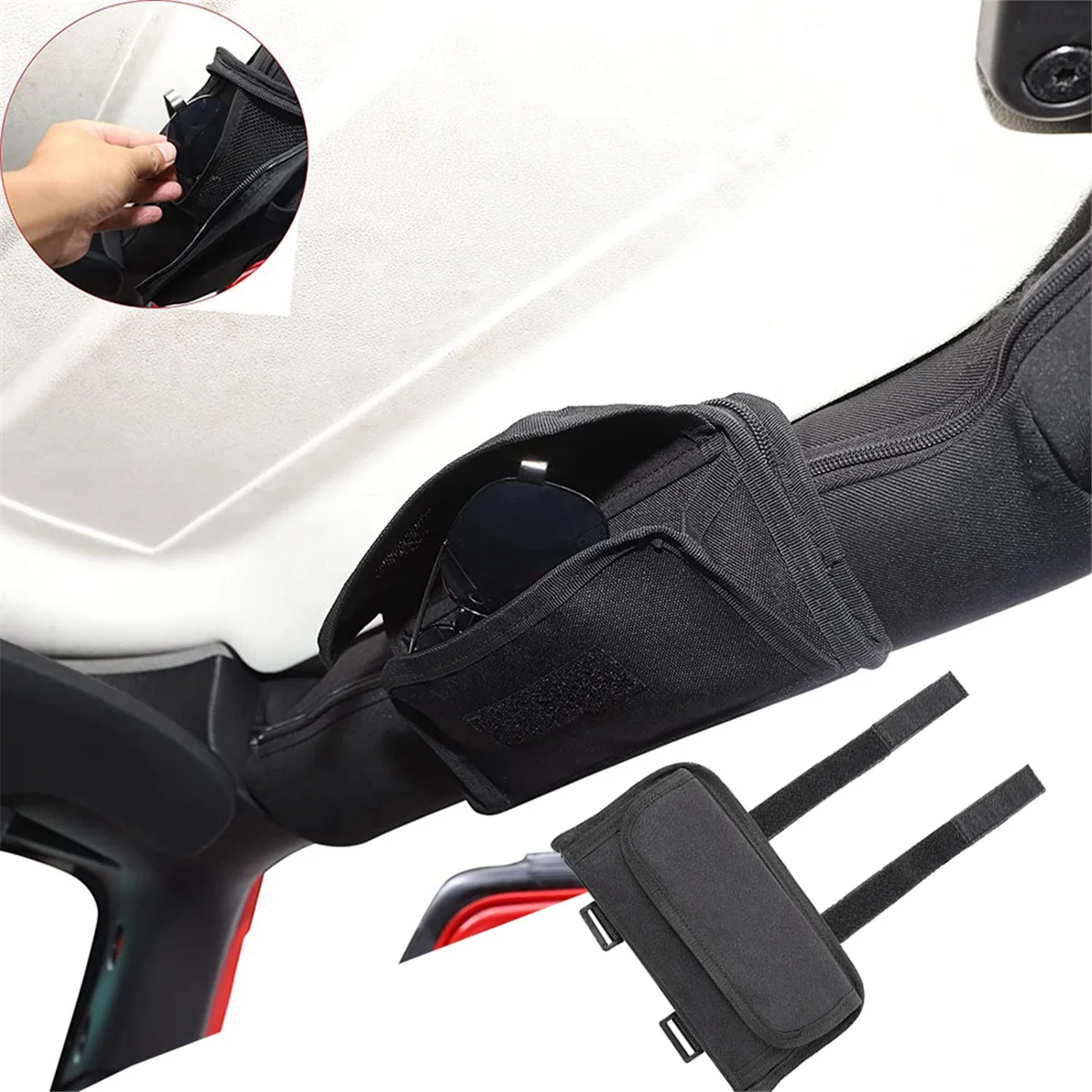 لفة بار حامل النظارات الشمسية كيس التخزين ل جيب رانجلر JK TJ CJ YJ JKU JL JLU 2/4 باب المصارع 2018-2024 حقيبة التخزين الياسمين