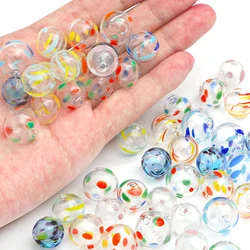 1PC hand-painted hollow oil dripping glass bubble round beads scattered beads, DIY handmade bracelets, necklaces, accessories, m