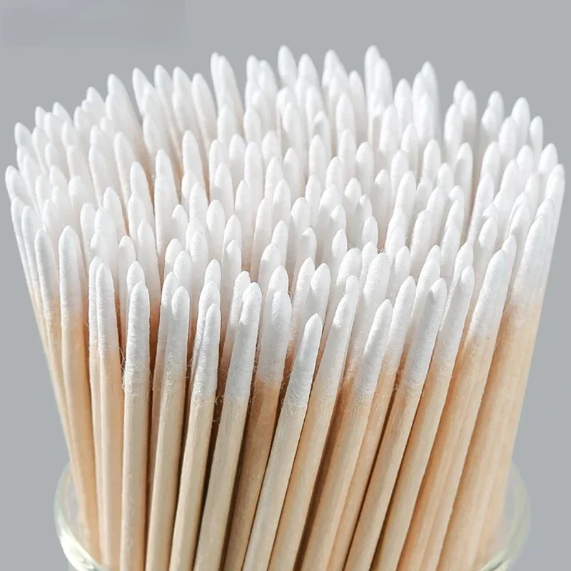 1000pcs Cotton Brush Buds Tip Tatoo Wood Cotton Extension Tools Micro Swab Eyelash Microblading Cleaning Wooden Sticks Cosmetic