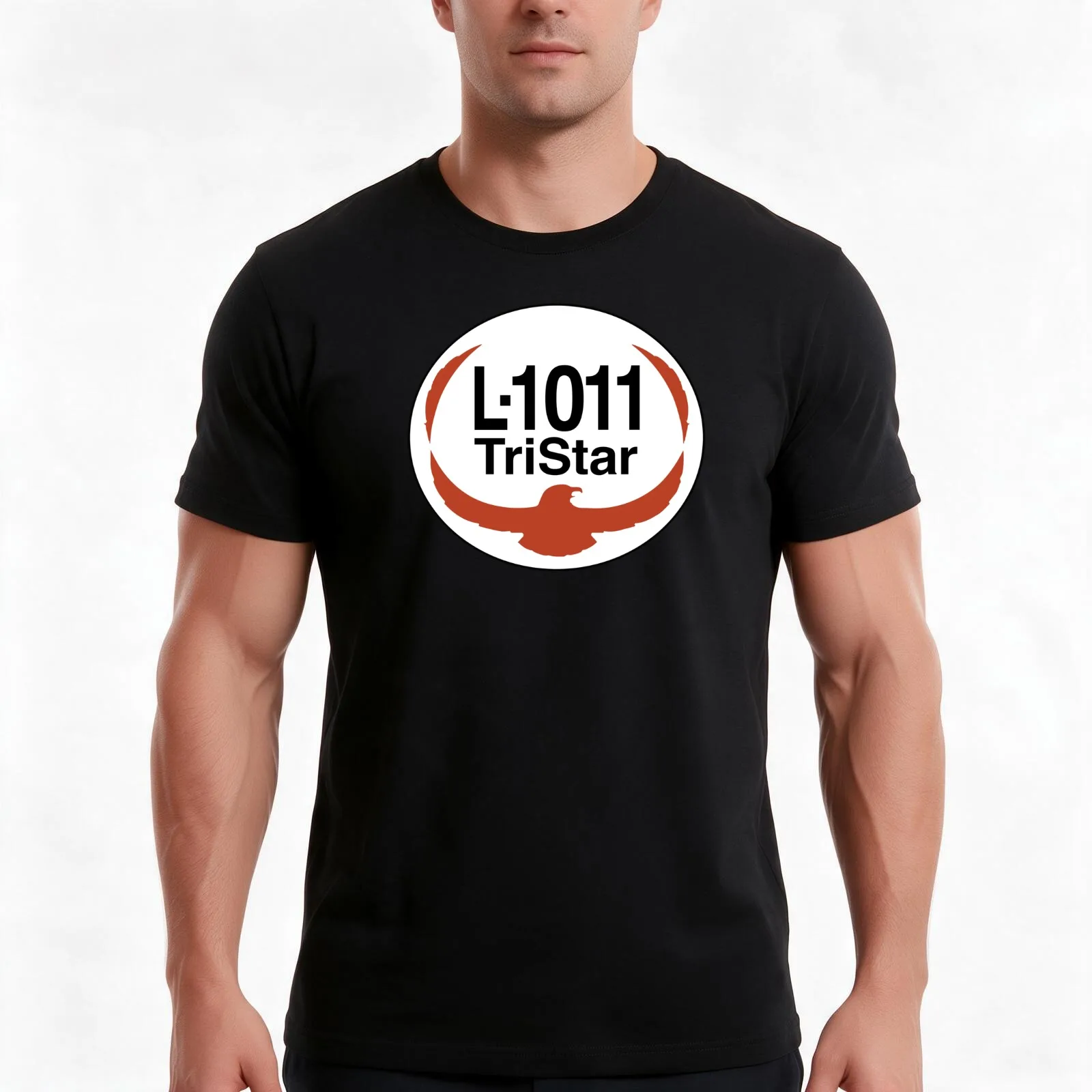 L-1011 TriStar Logo T-Shirt, Summer Casual Cotton Tee, Oversized Streetwear Tops, Vintage Graphic Print, Loose Fit Short Sleeve