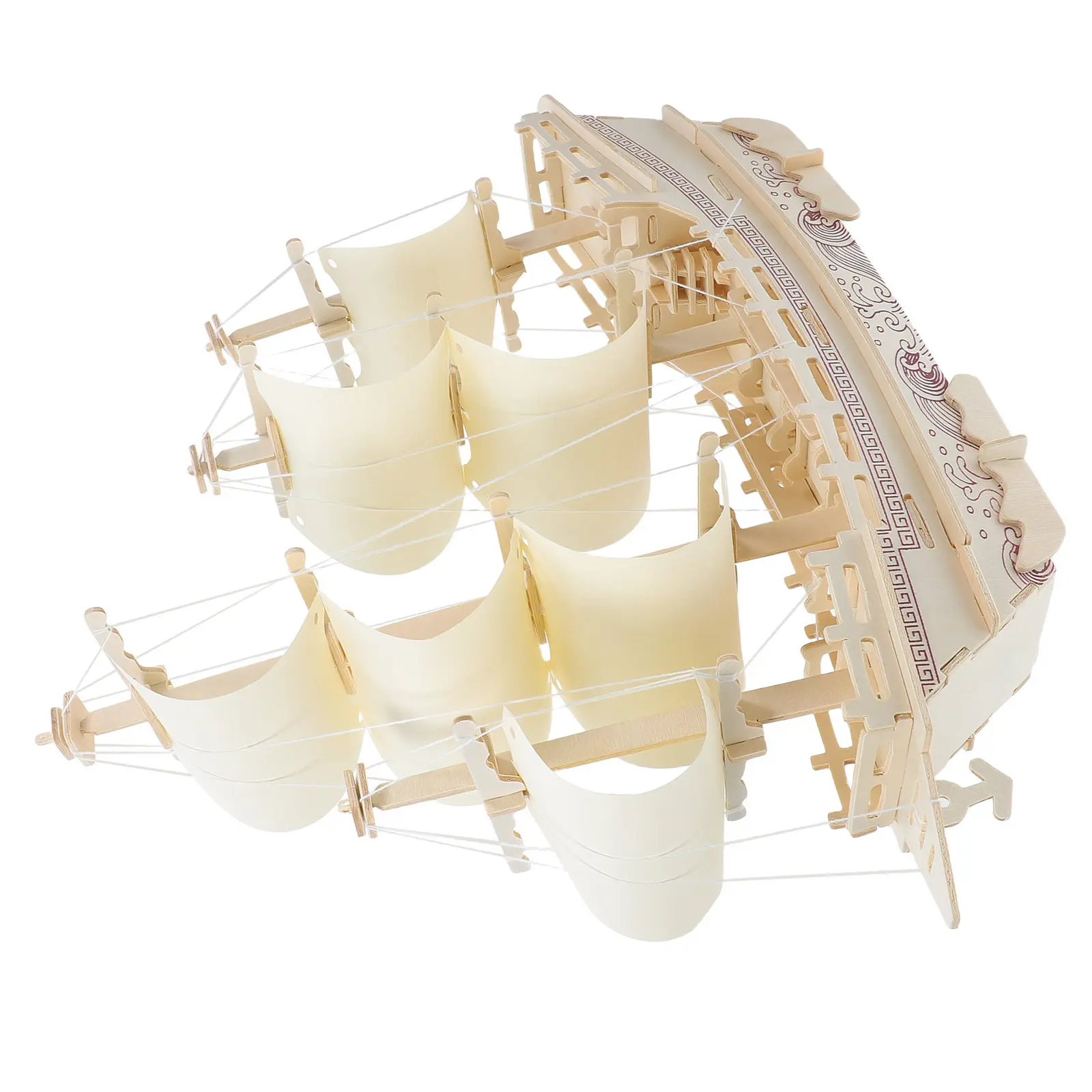 

DIY Ancient Wooden Sailing Vessel Kit Handcraft 3D Puzzle Nautical Home Decor Tabletop Decorative Ornament Model Sailboat