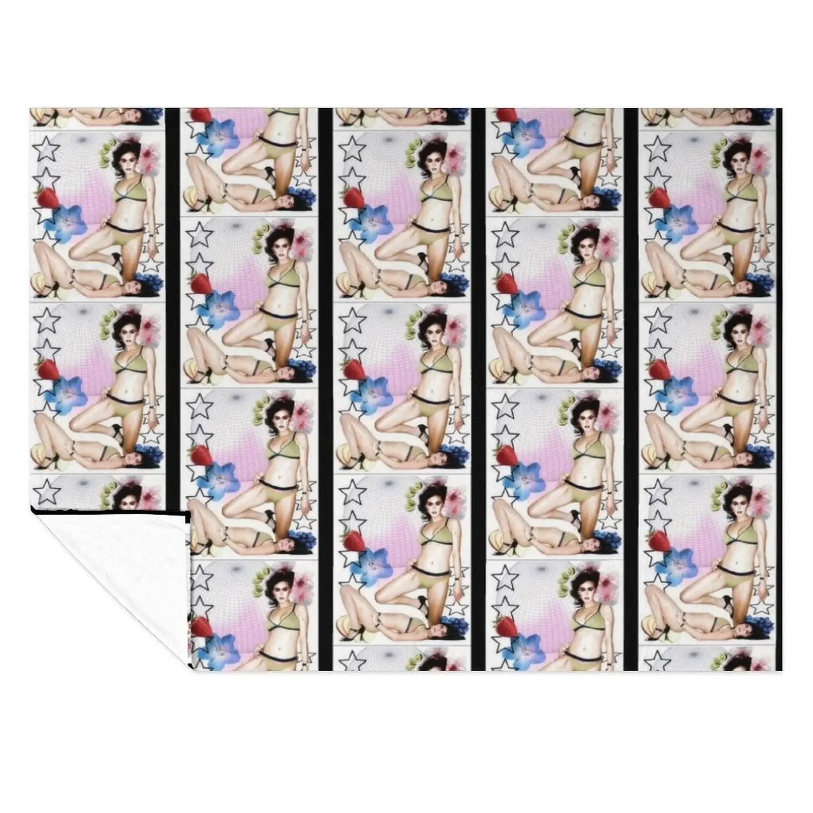 

Enya Unmanzor Collage Throw Blanket Plaid on the sofa halloween bed plaid Luxury Throw Blankets