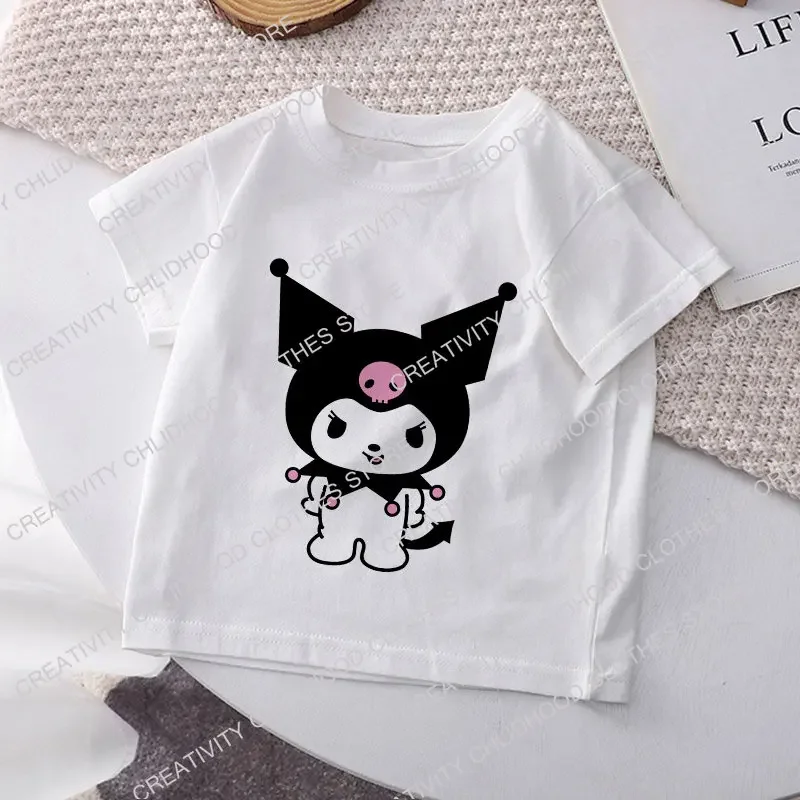 Melody Children's T-shirt Kawaii T Shirt Sanrio Anime manga Cartoons Children Casual Clothes Tee Shirt Kid Girl Boy Fashion Tops