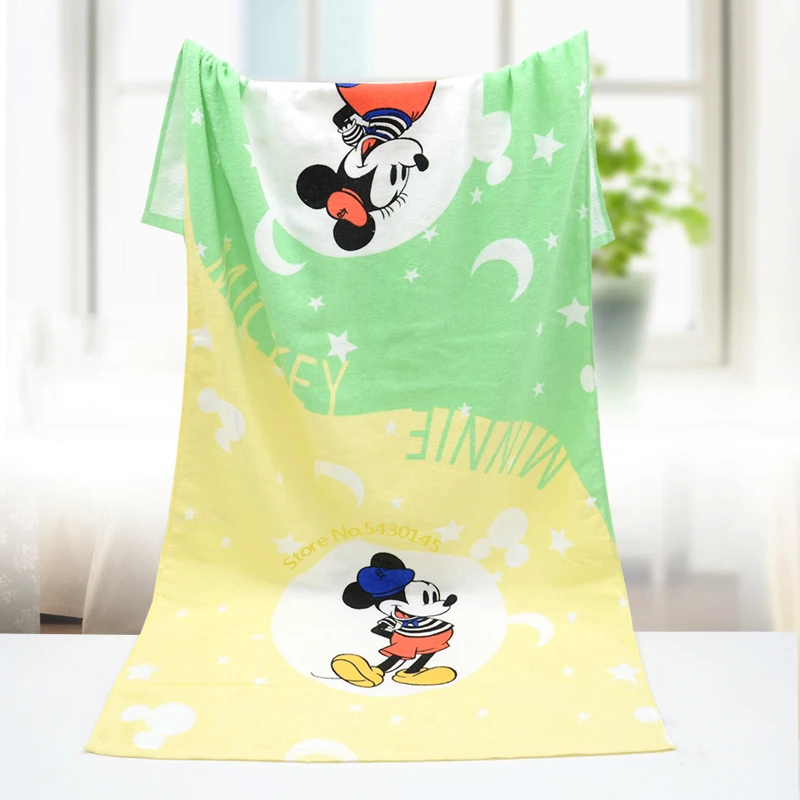 Disney Cartoon Cotton Bath Towel Mickey Minnie Mouse Cloak Bathrobe Beach Towels Bathroom Bath Towel Boy Girl Baby Gift 60x120cm