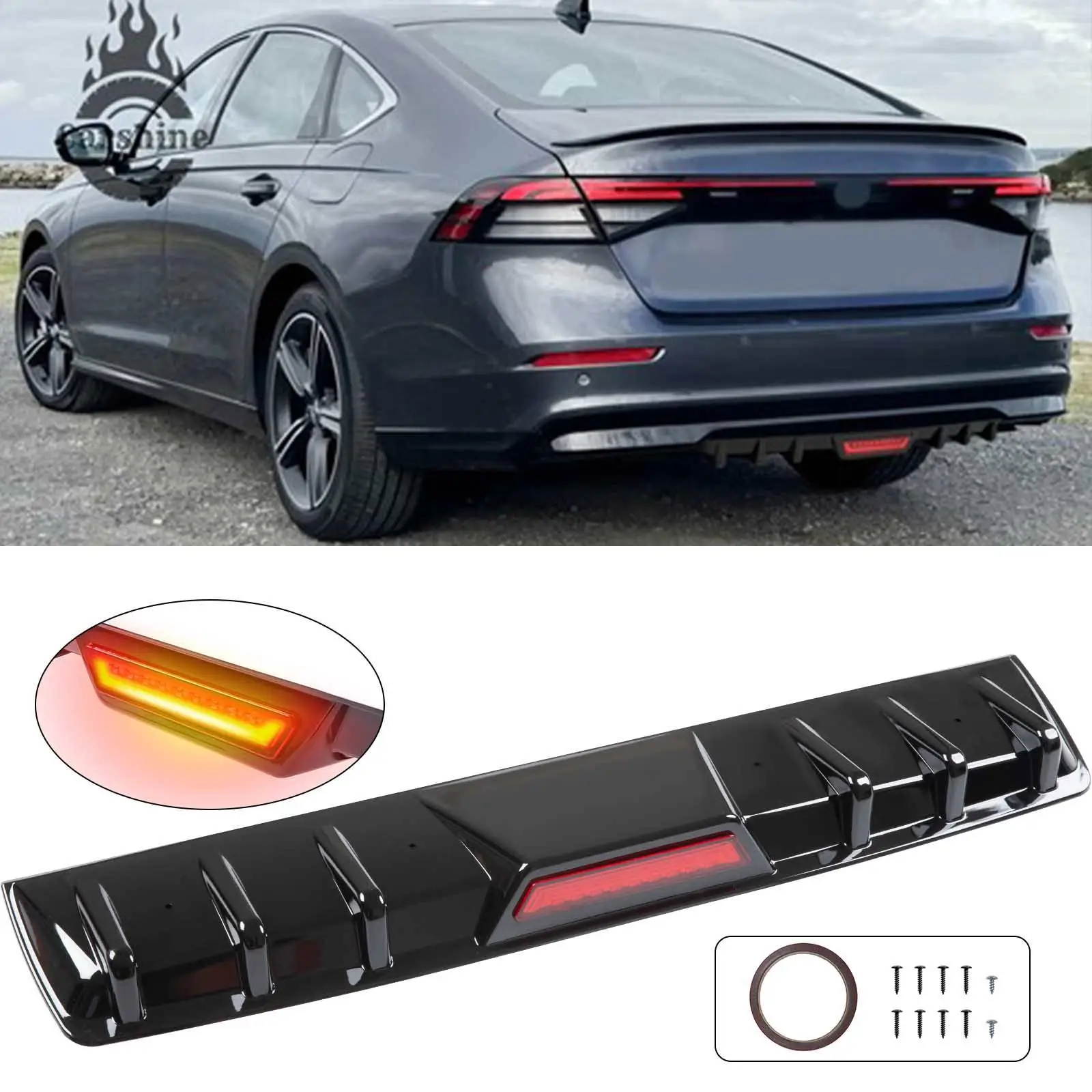 

Для Honda Accord глянцевый черный задний бампер диффузор спойлер сплиттер обвес комплект