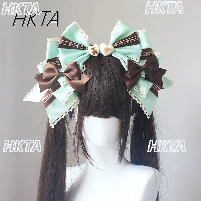 DY20الأصلي اليدوية لوليتا الأشياء الصغيرة كعكة قبعة أفضل قبعة النعناع الشوكولاته تصميم عقال لوليتا إكسسوارات الشعر زوج كليب Wome