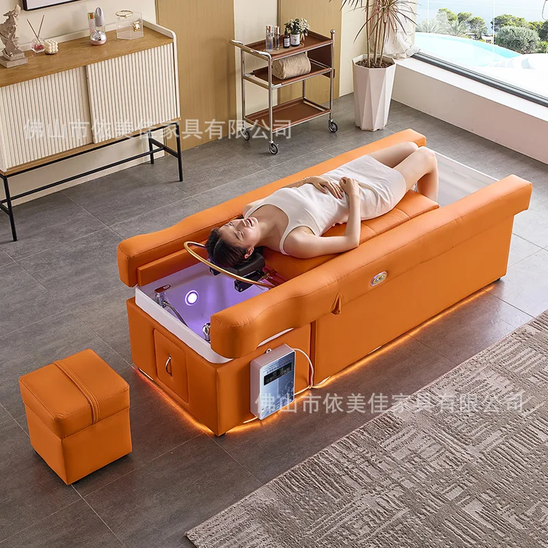 

Electric Lift Head Spa & Foot Bath Bed, Steam Massage for Scalp & Feet | Salon Beauty & Hair Wash Recliner