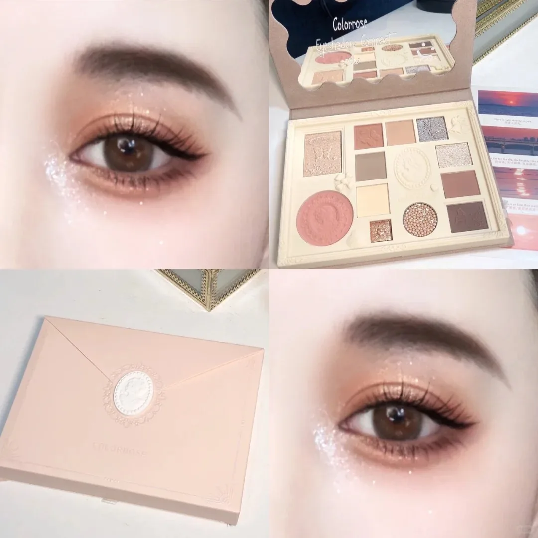 Colorrose Angel Embossed Eyeshadow Palette Blush High Gloss Integrated Palette Shimmer Shine Nude Eye Glitter Make Up Palette