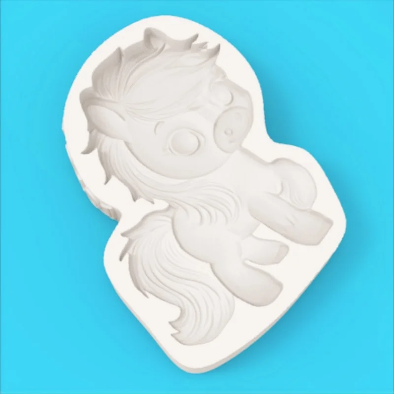 ​ ​ Healing-Themed Little Pony Mold with Big Eyes and Smiling Expression, Silicone Mold for Making Fondant Chocolate - view 3