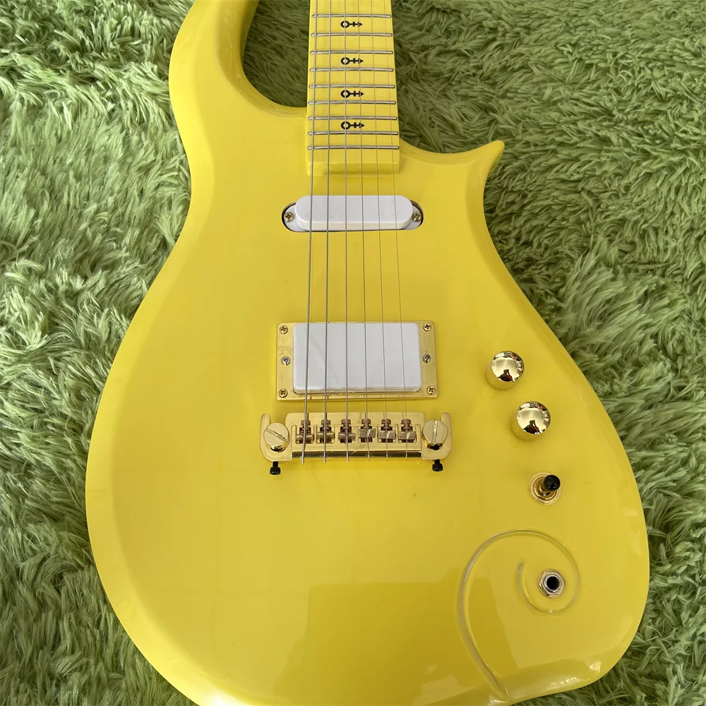 Free Shipping In Stock Prince Cloud Electric Guitar,CNC Electric Guitar Yellow Body  Guitars Gold Hardware Guitarra