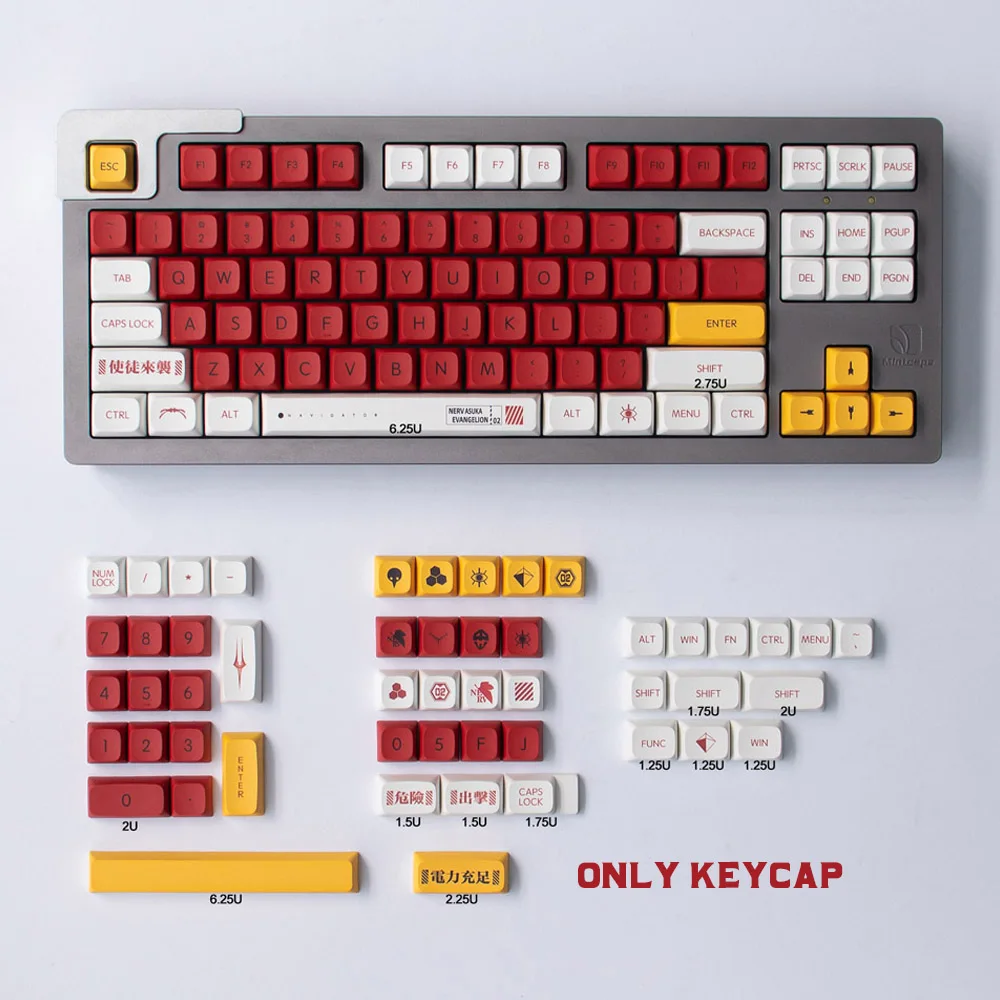 Imagem -06 - Tecla de Teclado Mecânico Perfil Xda Teclas Dye-sub Pbt Personalidade Inglesa para mx 134 Chaves Evangelion02