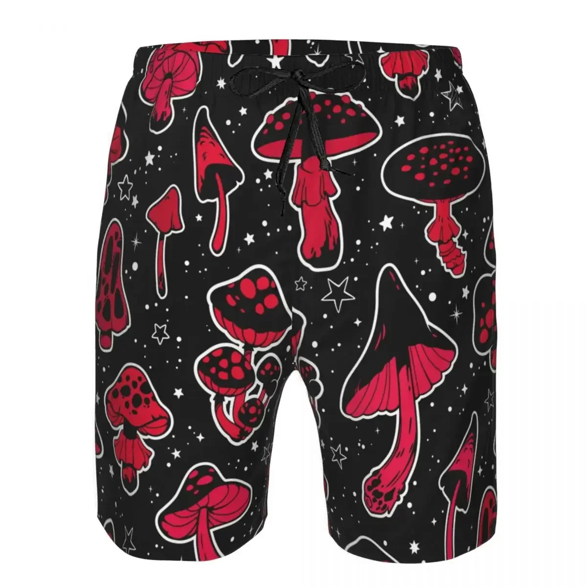 Quick Dry Summer Mens Swimwear Beach Board Short Briefs For Man Red Fly Agarics Mushroom Swimming Trunk Beachwear