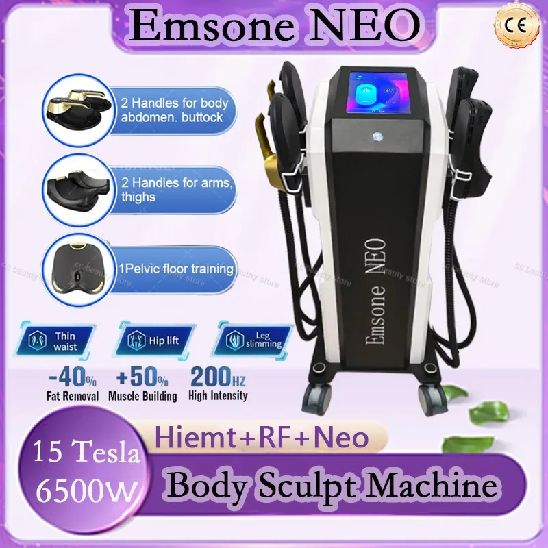 New 6500W Emsone NEO RF Sculpt 15 Tesla Body Contouring Machine EMS Body Sculpting Shaping Weight loss Hiemt Muscle Stimulation