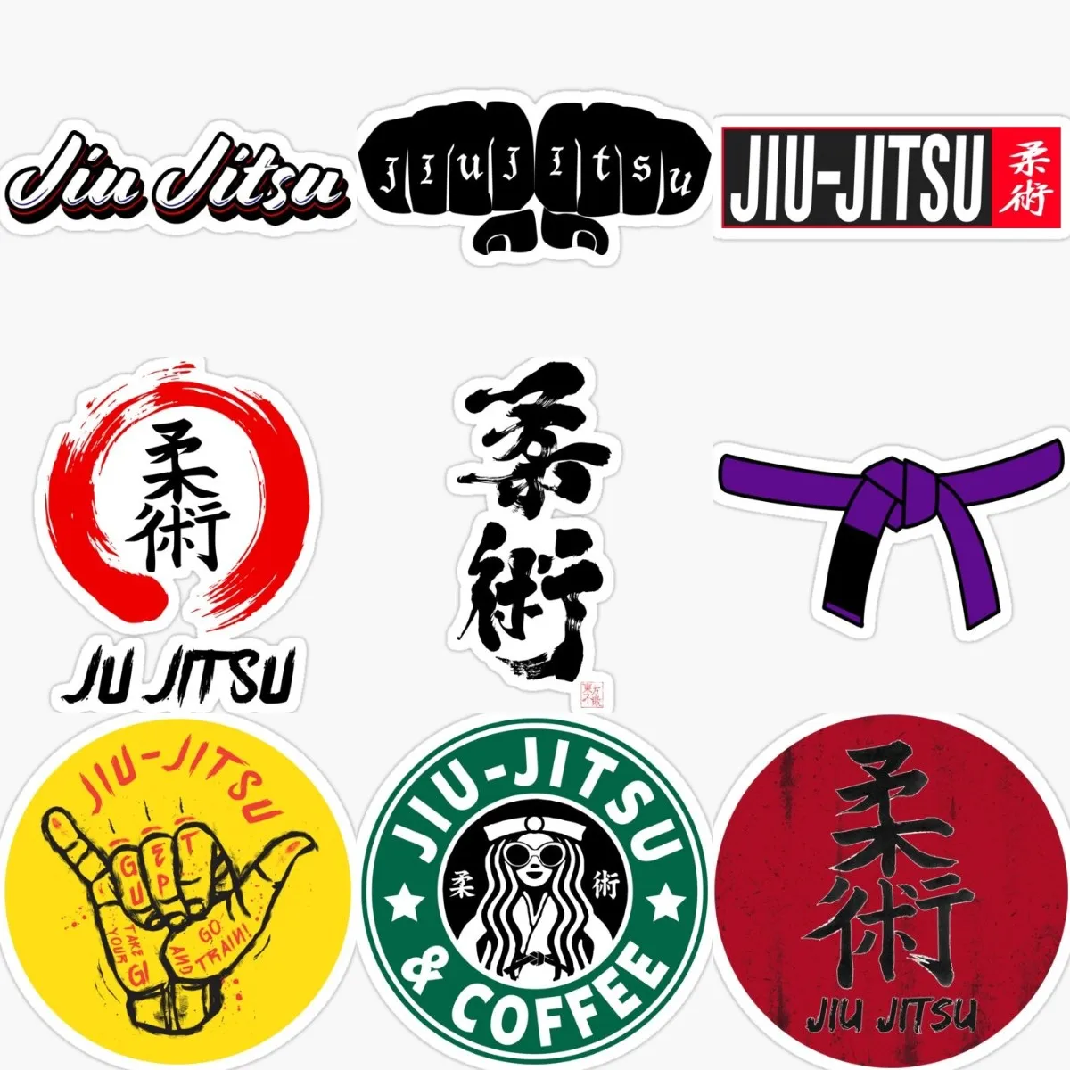 Jujitsu Fighting Wrestling Belt Sticker Motorcycle Laptop Window Car Truck Bicycle Wall Boat Glass Helmet Off-road PVC Decal