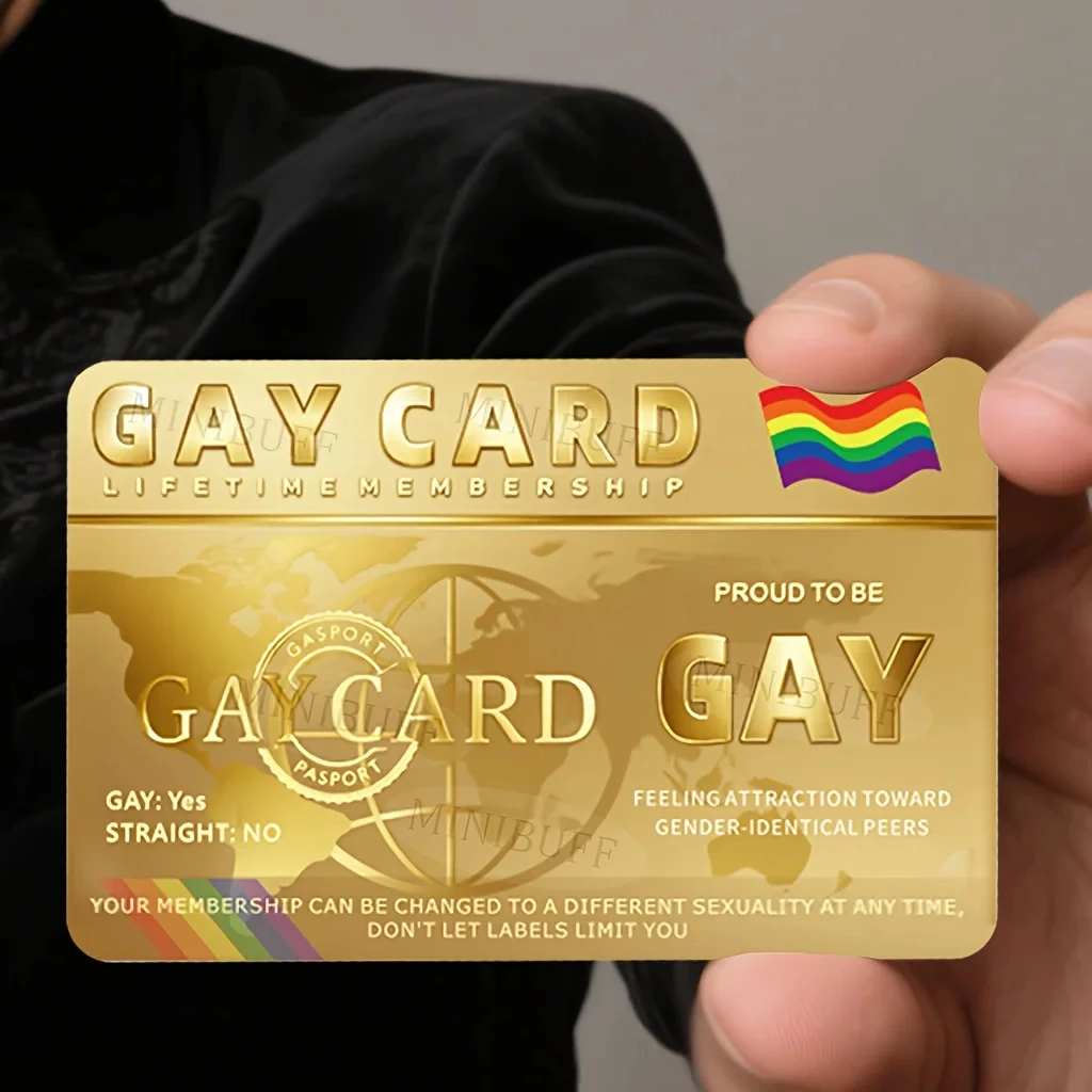Gay Lifetime-Mitgliedskarte, PVC-Karte, ohne Aufkleber, doppelseitiges Traum-Thema mit Regenbogenstreifenmuster, mit glänzender Oberfläche – Detail 2