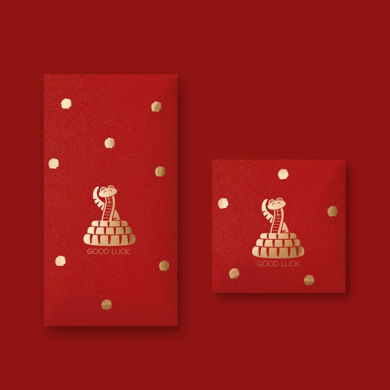 10Pcs/set 2025 Snake Year Chinese Red Envelopes New Year Money Pocket Hongbao Dragon New Year Pocket Supplies