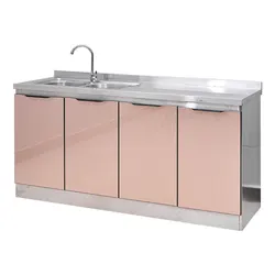 Storage cabinet integrated sink stainless steel kitchen stove household economical cupboard