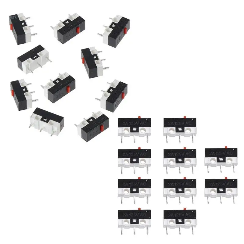 10 Pcs 3 Pin Mouse Micro Gaming Mouse Button Replacement Subminiature Durable & Not Easy to Break Dropship