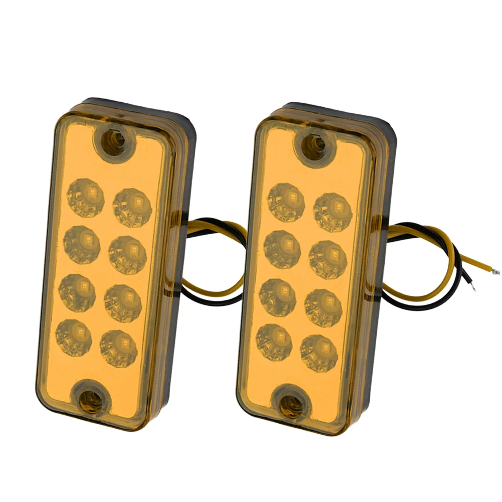 

2Pcs Amber 8 LED Side Marker Light Indicator Clearance Lamp 12V Universal for Car Truck Trailer Lorry ATV SUV UTE Pickup Boat