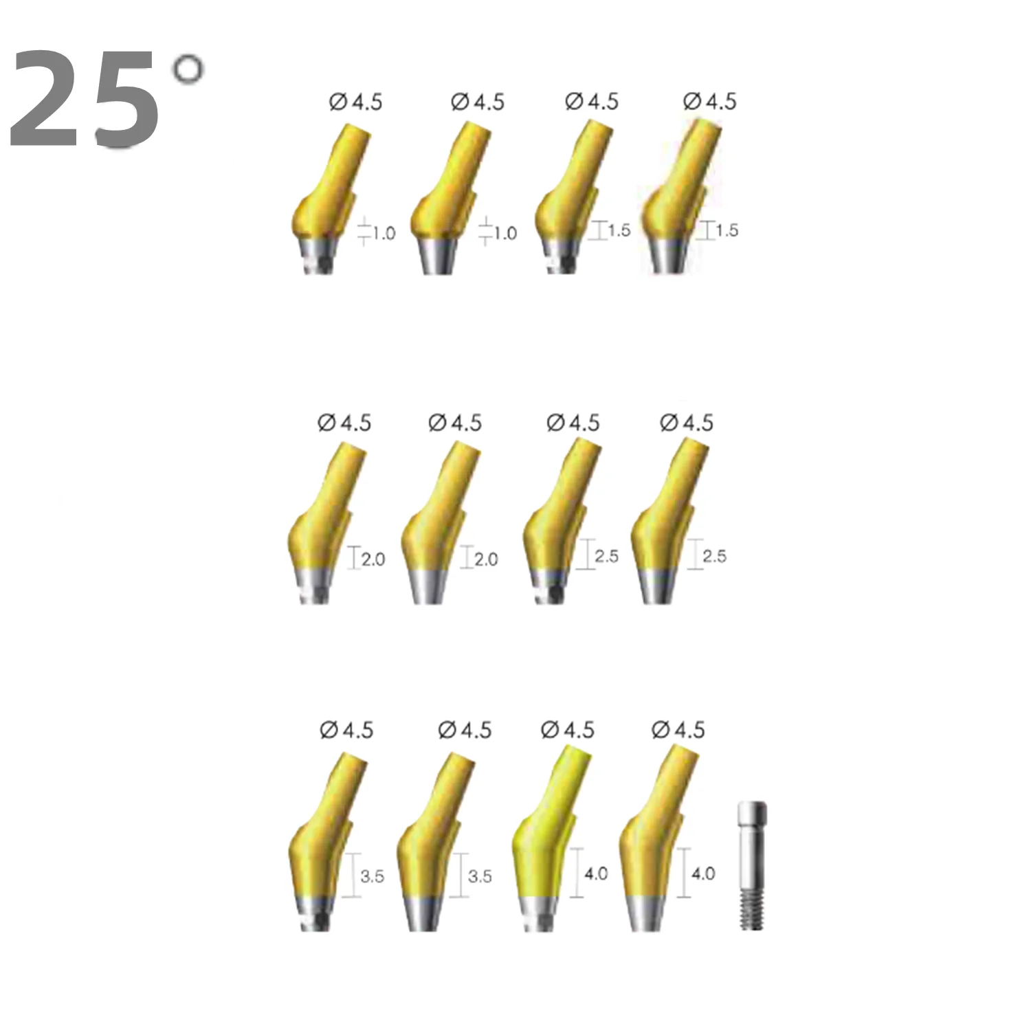 Dental Angle Repair abutment 15 25 degree abutment Dentium Original Data