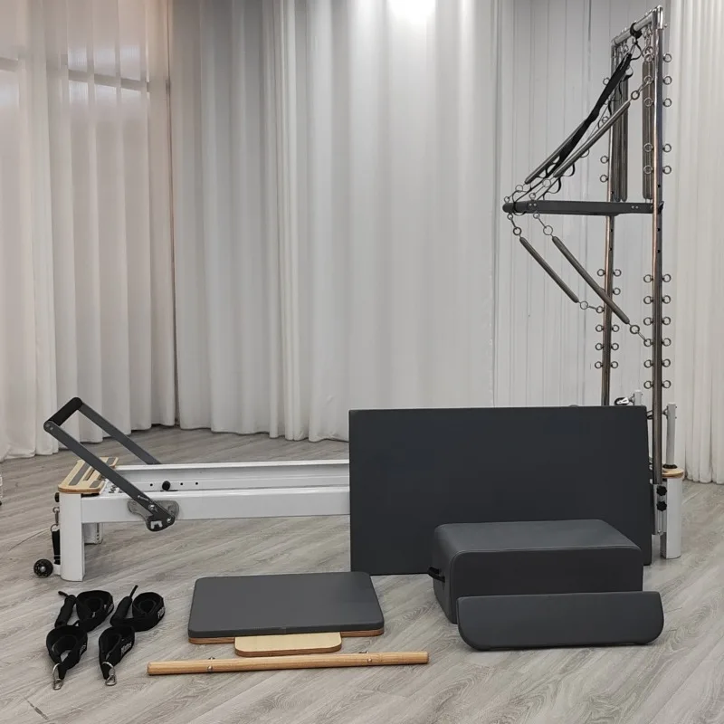 YTYIN Commercial Aluminum White Gym Studio Fitness Pilates Reformer Machine Core Bed Aluminum Pilates Equipment