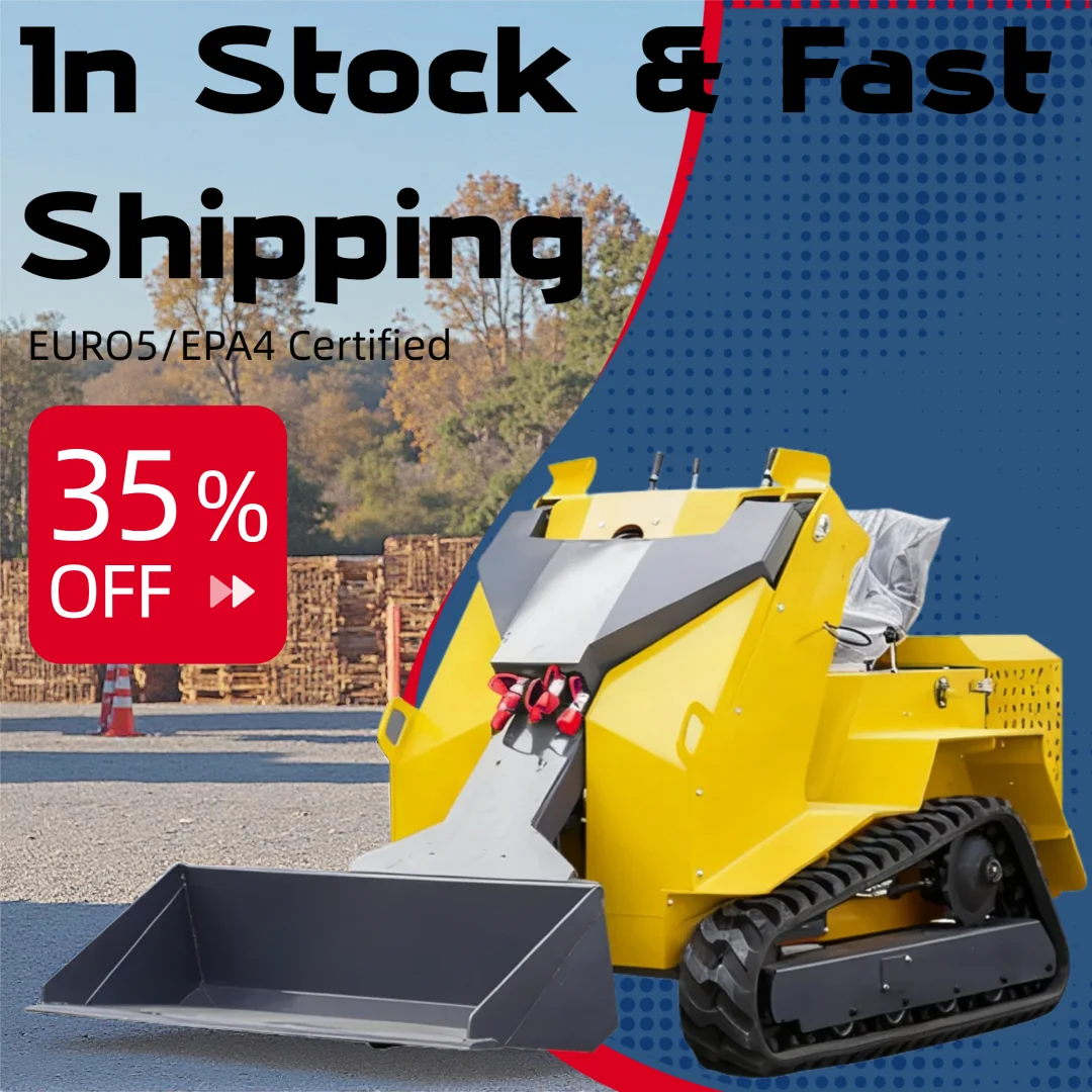 High Stability Mini Crawler Skid Steer Loader Durable Rubber Track Loading Equipment Meet EPA EURO Standard