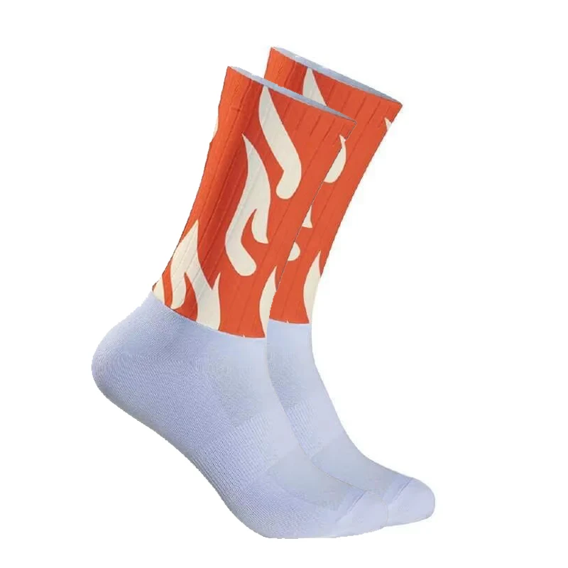 

Orange flame pattern Sports Socks Cycling Socks Sports Road Bike Socks