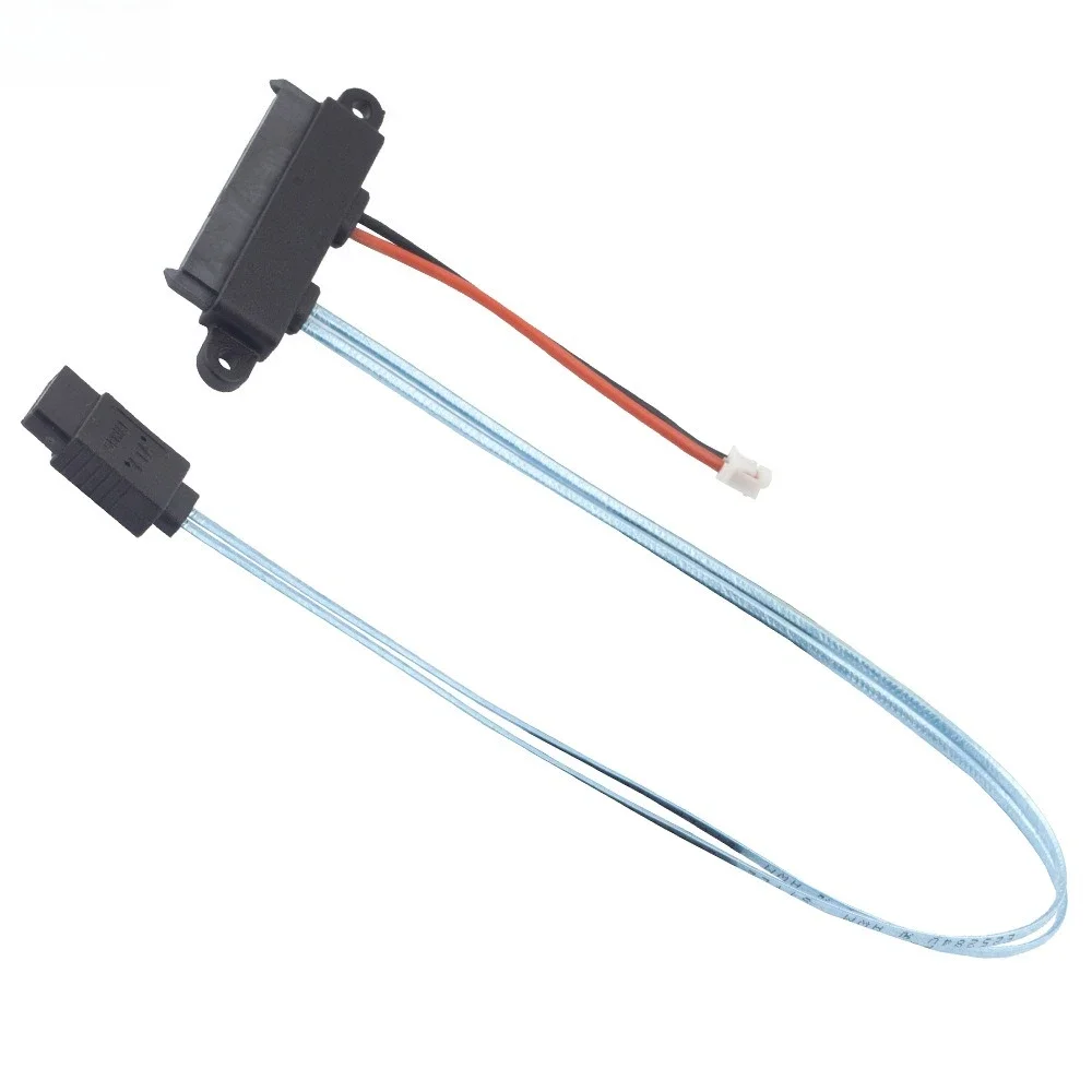 สายแปลง ADT-Link แบบ Dual Positioning ชนิด SATA 22 พิน ตัวเมีย เป็น 2.54 พิน พร้อมสายไฟสีดำ และสายแปลงความเร็วสูง SATA 7 พิน