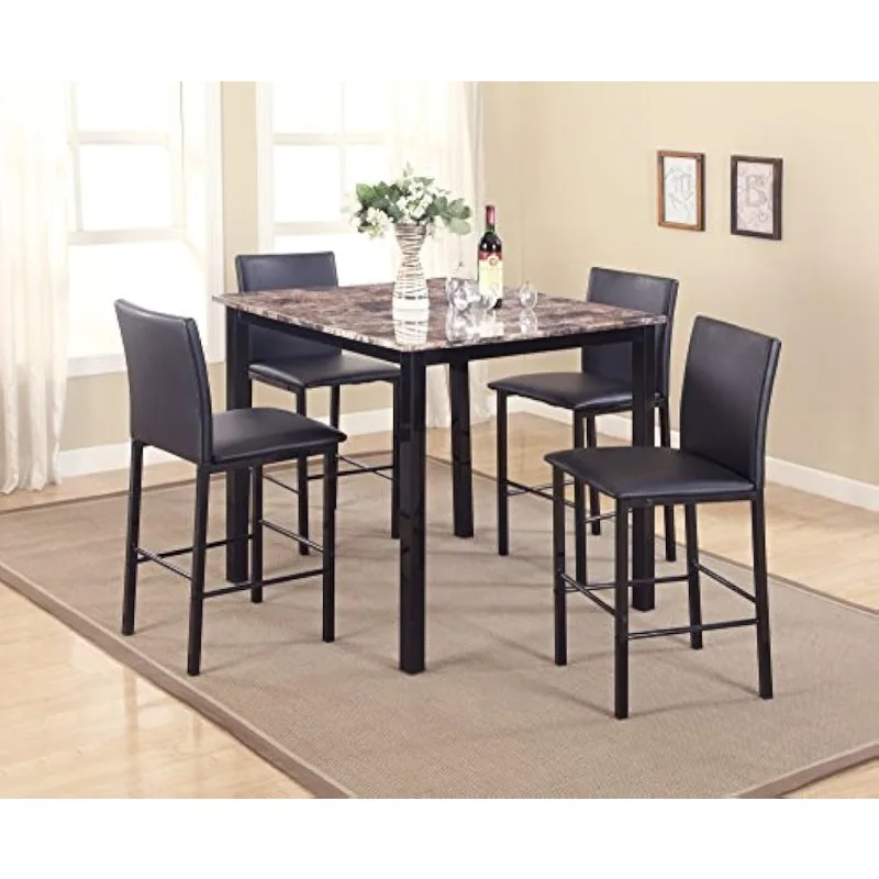 Roundhill Furniture Counter Height Dining Set with Laminated Faux Marble Top pace constraint dining/breakfast area