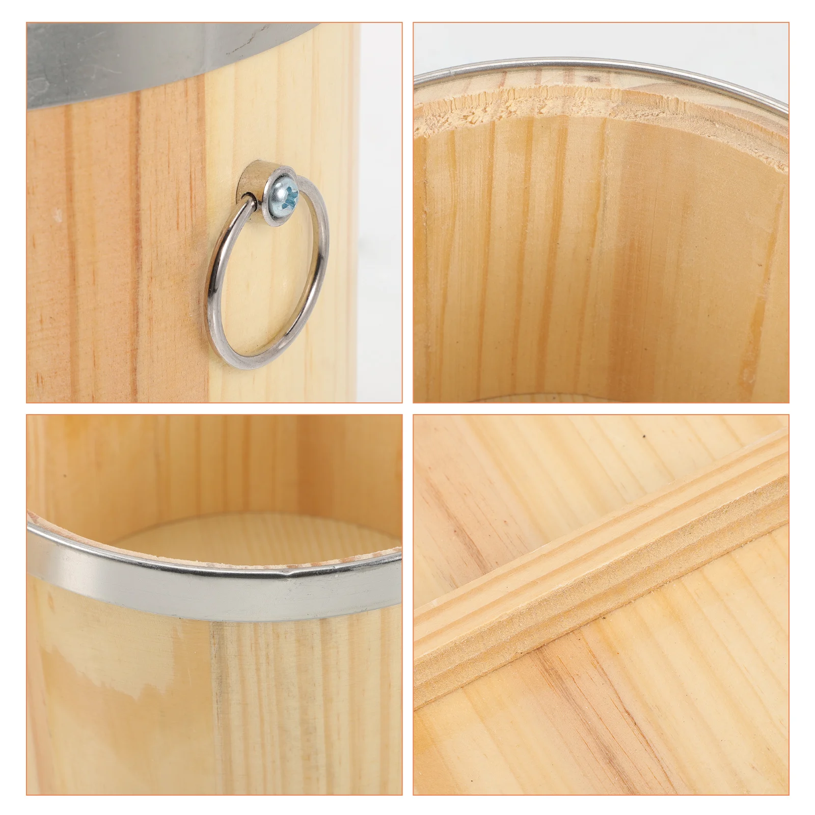 

Rice Steamed Storage Container Wooden Lid Steamed Rice Bucket Lightweight Compact Kitchen Supply Bucket With Lid Bowl