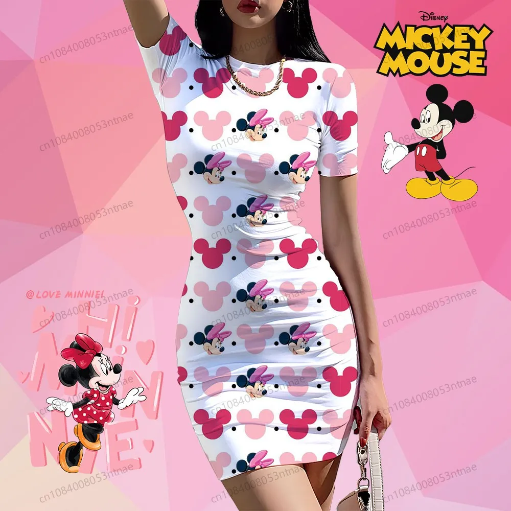 

Streetwear Disney Mickey Mouse Lovely 2025 New Cartoon Women's Hip Dress High Quality Holiday Outfits S-3XL Womens Dresses