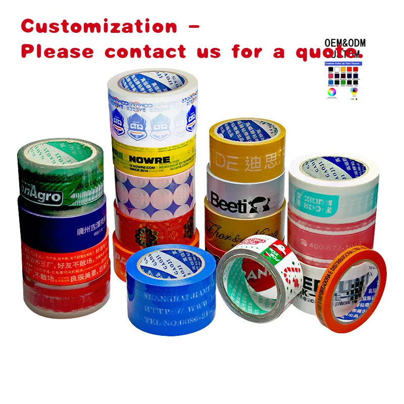 

custom.Custom Packaging Tape Waterproof Bopp Printed Adhesive Packing Tapes Fragile Tape Jumbo Roll