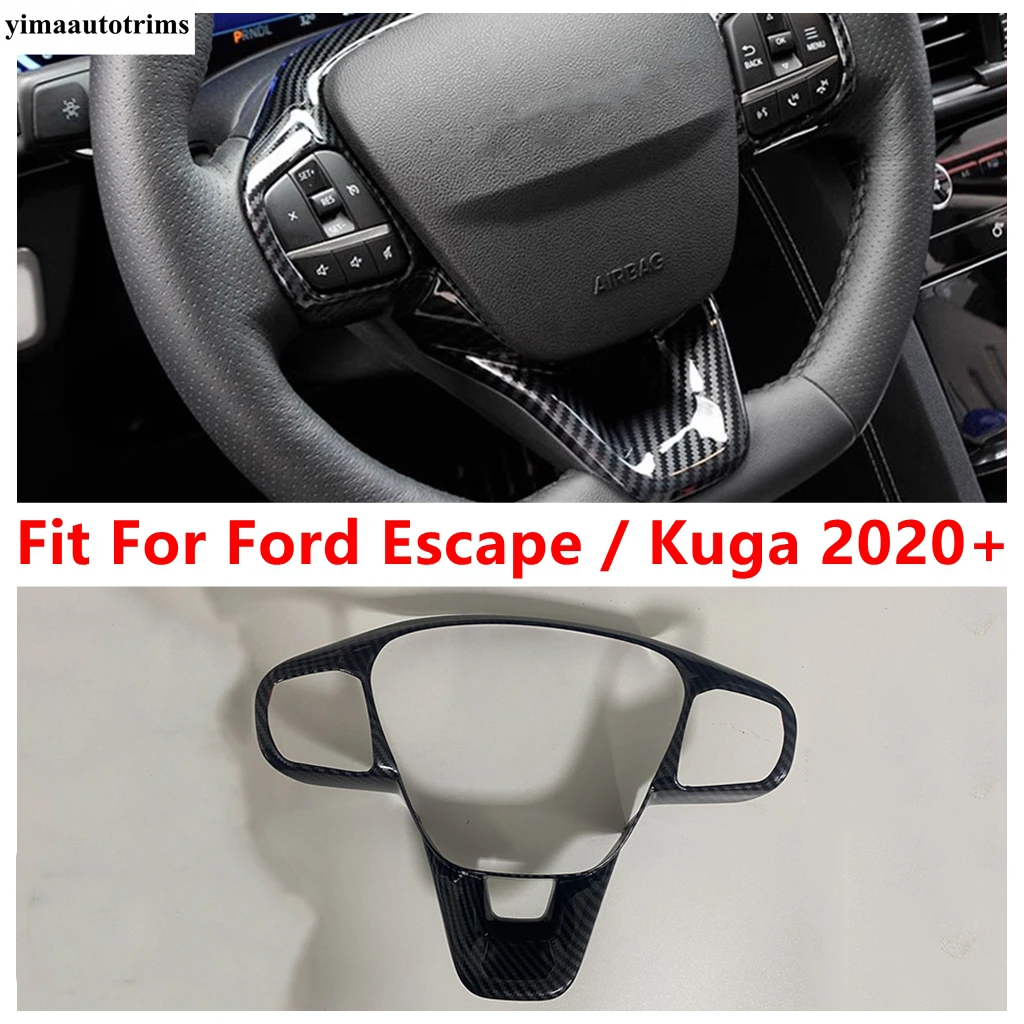 

For Ford Escape / Kuga 2020 - 2025 Car Steering Wheel Button Frame Stickers Cover Trim Matte Carbon Fiber Accessories Interior