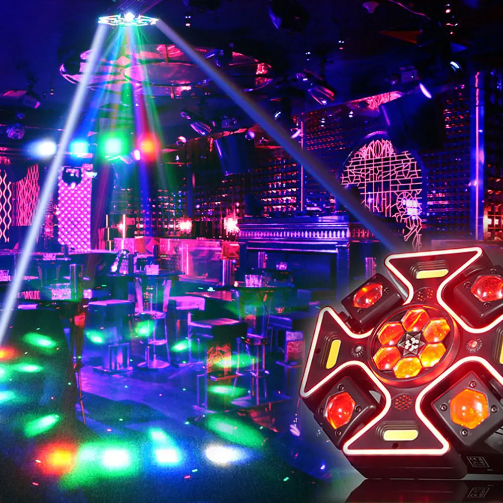 2025 LED Disco Party Laser Light 120W DMX Sync DJ Effects Indoor Sound Dance Strobe Lights Romantic Christmas Holiday Equipment