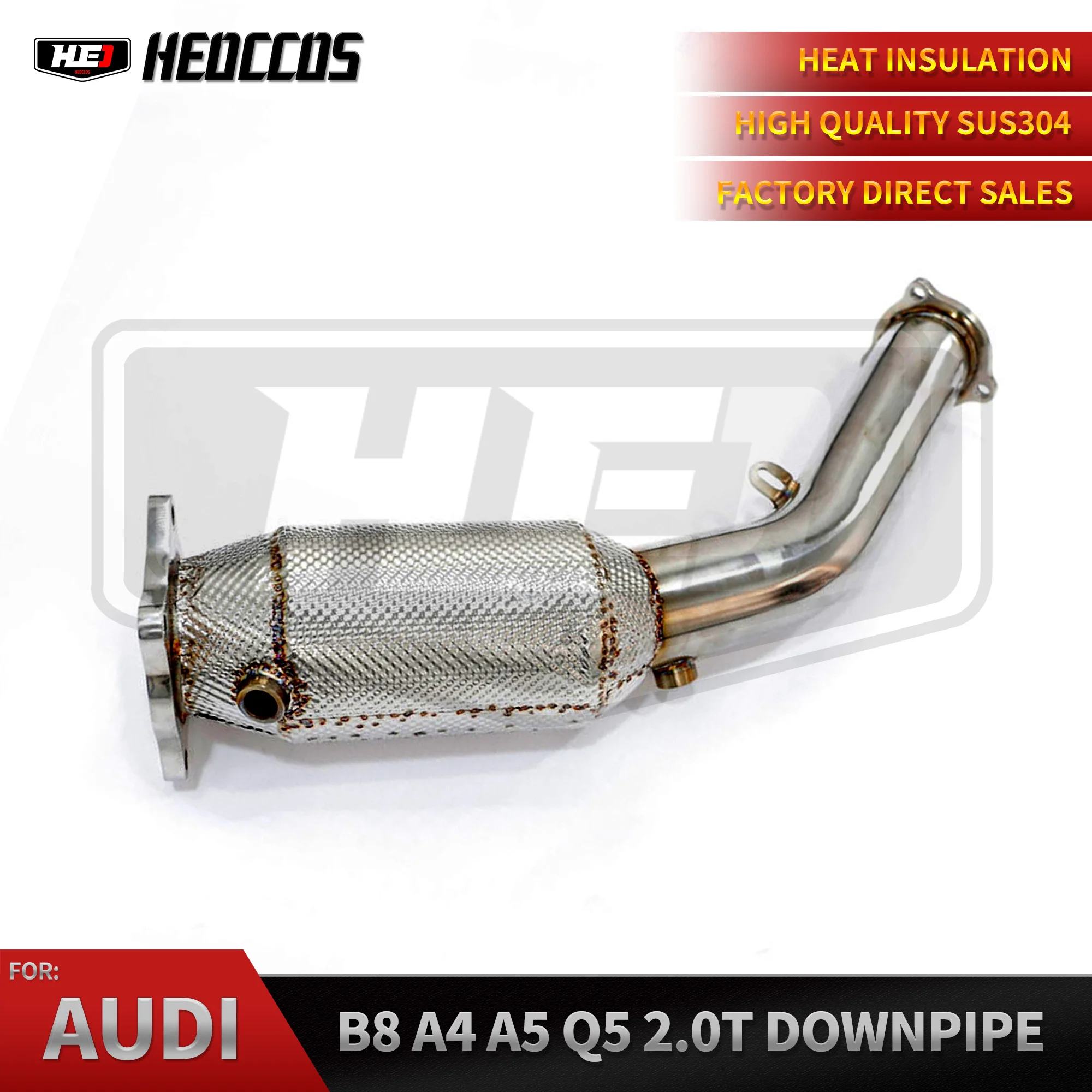 

HEO High Performance and quality Exhaust Downpipe For AUDI A4/A5/B8 1.8T 2.0T 2008-2017 Catted downpipe Exhaust Pipe