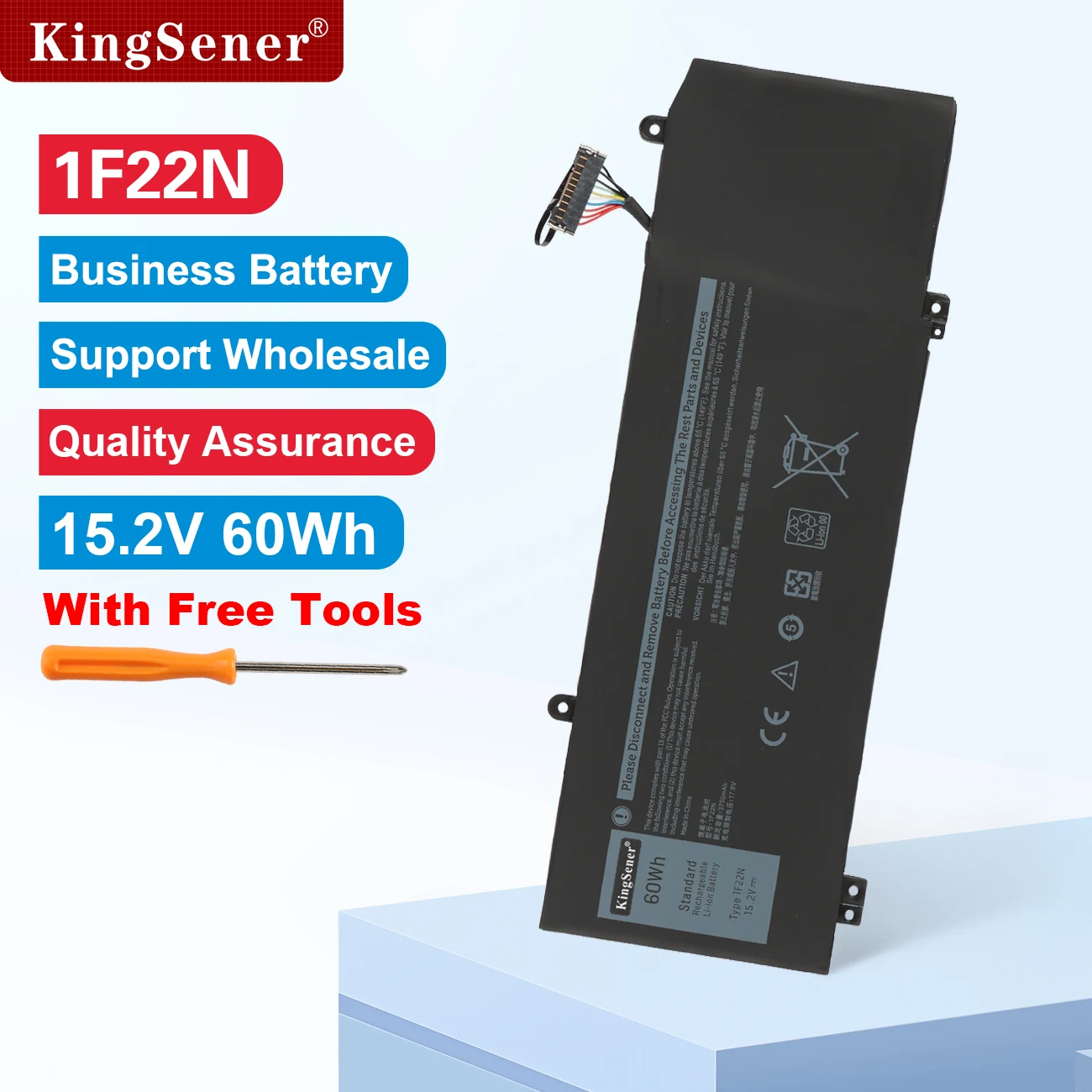 KingSener 1F22N 60WH Laptop Battery For DELL ALIENWARE 2018 Orion M15 M17 R1 P82F P40E P79F P37E Inspiron G5 5590 G7 7590 7790