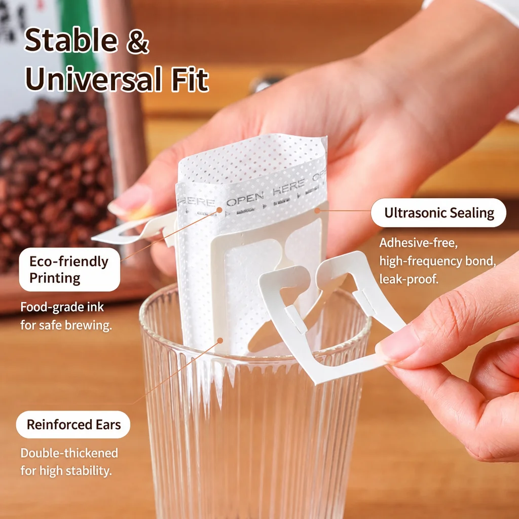 50/100 pcs Coffee Filter Bags Disposable Drip Coffee Paper Pack Portable Hanging Ear Espresso Coffee Accessories Tea Tool