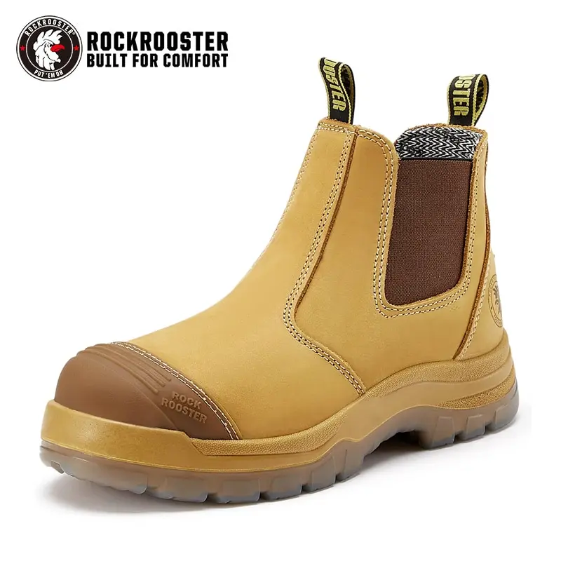 ROCKROOSTER Hiking Shoes Men Waterproof Trekking Shoes Full Grain Leather Sneakes Steel Toe Work Boots Breathable Ankle Boots