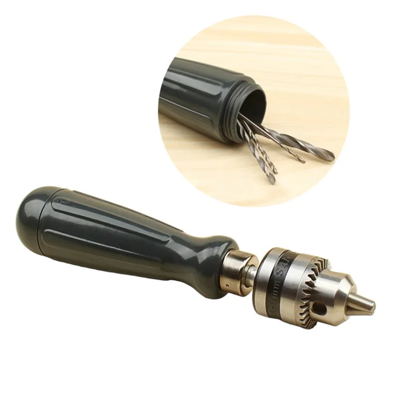 Drill Chuck Hand Drill With 1.5/2.0/3.0/4.0/5.0mm Bits Manual Drilling Tool Multifunction Hand Twist Drill Carpentry DIY Tool