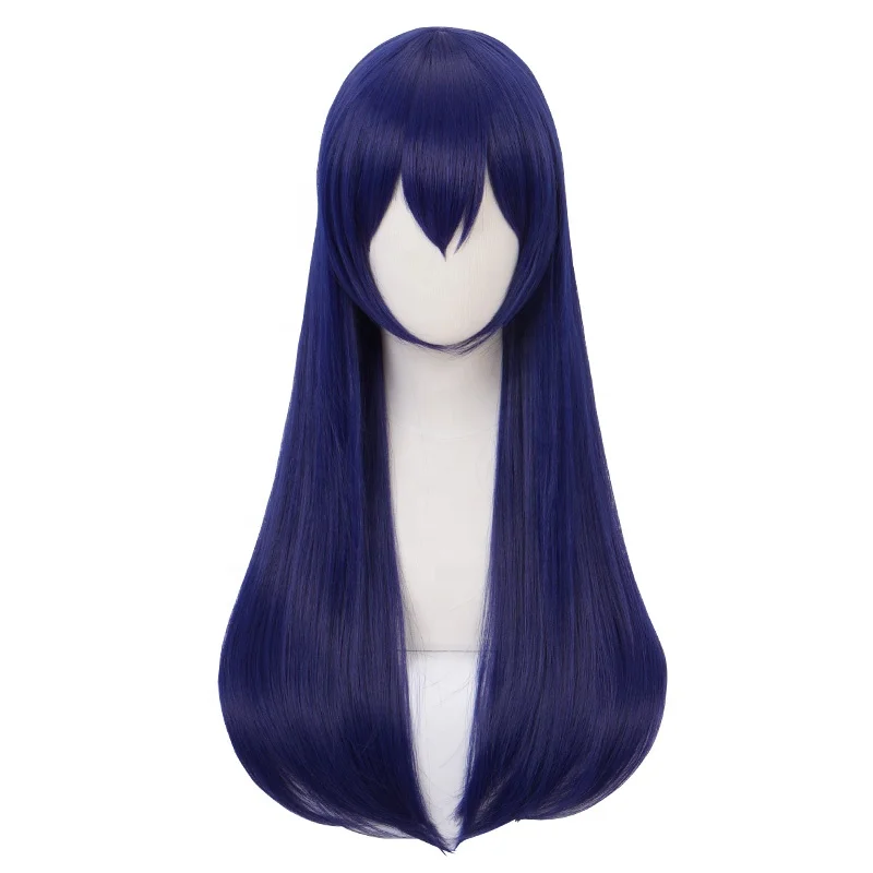 

Deep blue long straight hair Active-style wig Sonoda Kai Cosplay Synthetic fiber Halloween party wig