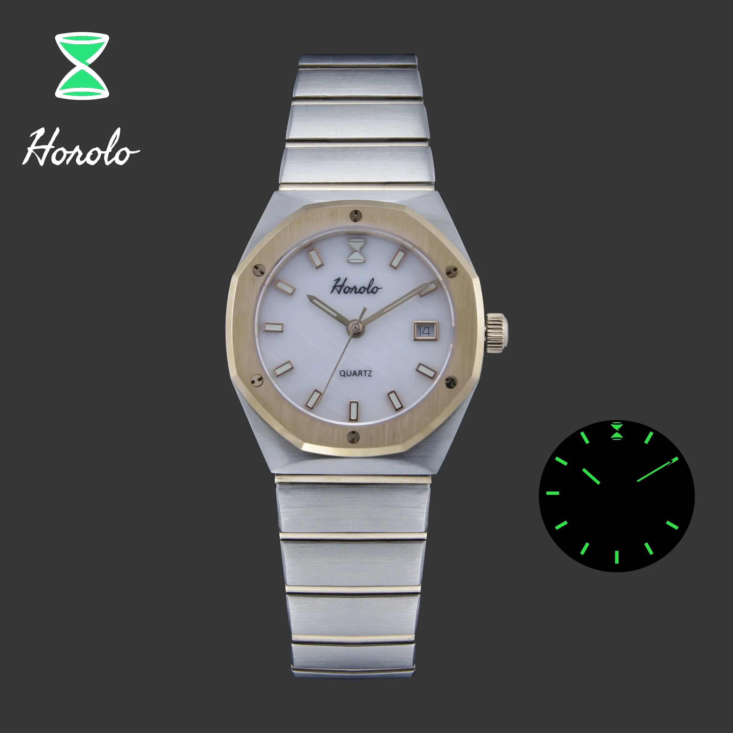 

Horolo Quartz Watches 28mm Swiss movement Ronda 585 Stainless Steel 3Bar Water Resistant Super Luminous HRL0118R